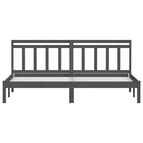 Sengeramme 200x200 cm massivt fyrretræ grå