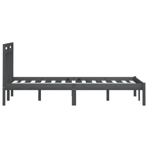 Sengeramme 200x200 cm massivt fyrretræ grå