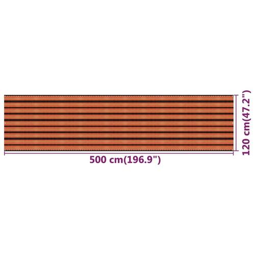 Altanafskærmning 120x500 cm HDPE flerfarvet