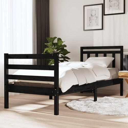 Sengeramme 75x190 cm Small Single massivt træ sort
