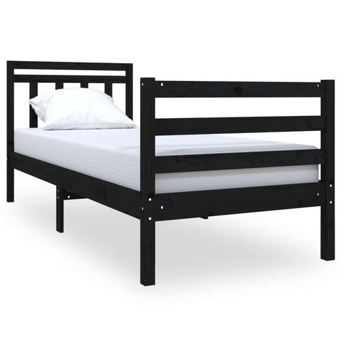 Sengeramme 75x190 cm Small Single massivt træ sort