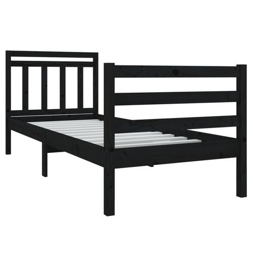 Sengeramme 75x190 cm Small Single massivt træ sort