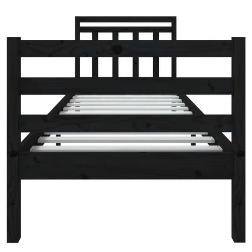 Sengeramme 75x190 cm Small Single massivt træ sort