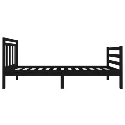 Sengeramme 75x190 cm Small Single massivt træ sort