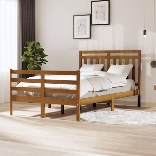 Sengeramme 120x190 cm Small Double massivt træ gyldenbrun
