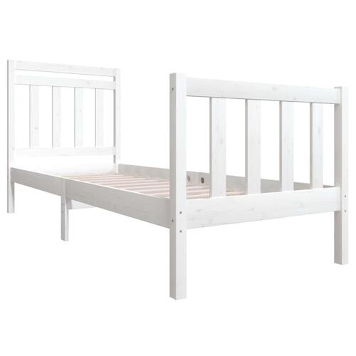 Sengeramme 75x190 cm Small Single massivt træ hvid
