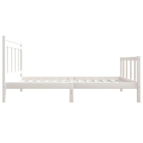 Sengeramme 75x190 cm Small Single massivt træ hvid