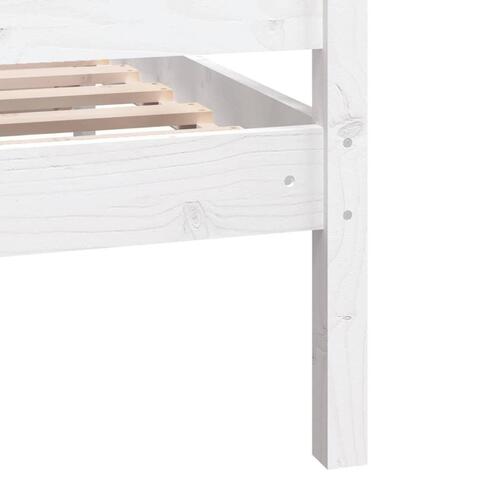 Sengeramme 75x190 cm Small Single massivt træ hvid