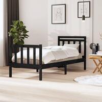 Sengeramme 75x190 cm Small Single massivt træ sort