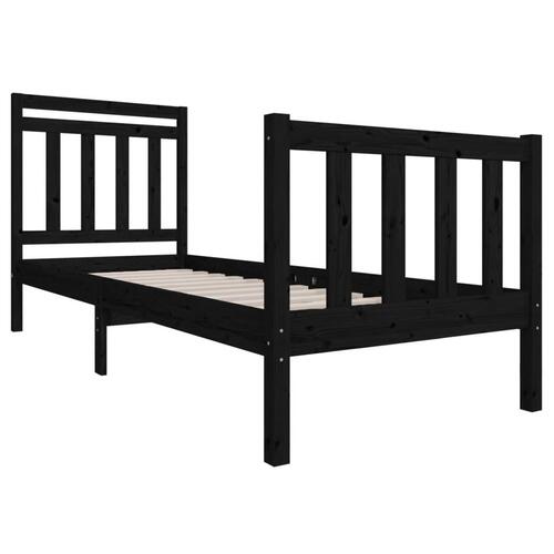 Sengeramme 75x190 cm Small Single massivt træ sort