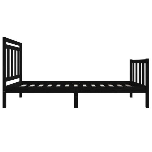 Sengeramme 75x190 cm Small Single massivt træ sort