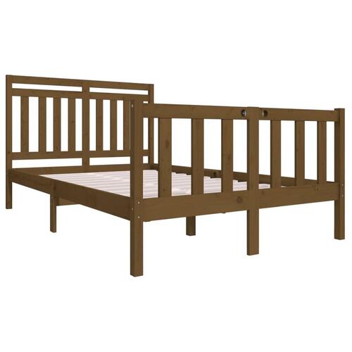 Sengeramme 120x190 cm Small Double massivt træ gyldenbrun