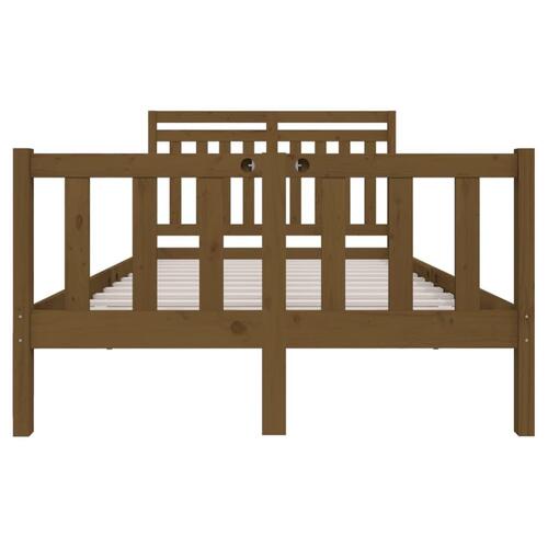 Sengeramme 120x190 cm Small Double massivt træ gyldenbrun