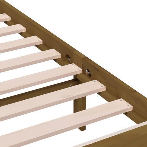Sengeramme 120x190 cm Small Double massivt træ gyldenbrun