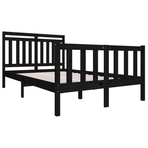 Sengeramme 120x190 cm Small Double massivt træ sort