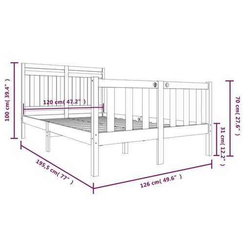 Sengeramme 120x190 cm Small Double massivt træ sort