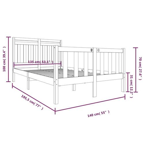 Sengeramme 135x190 cm dobbelt massivt træ