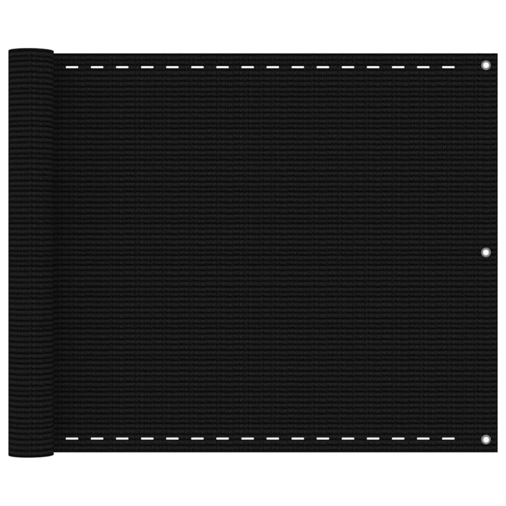 Altanafskærmning 75x500 cm HDPE sort