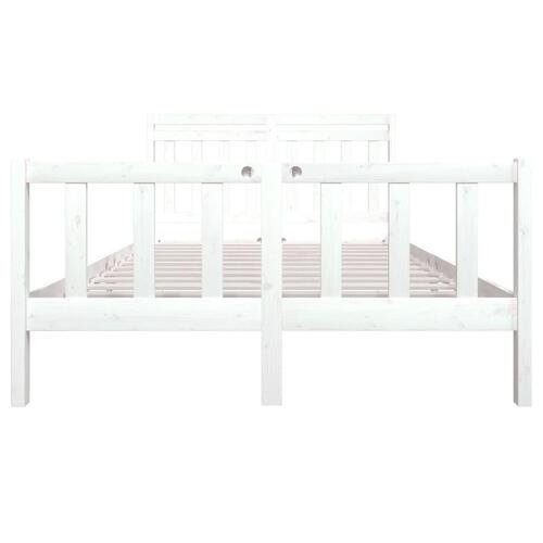 Sengeramme 140x190 cm massivt træ hvid