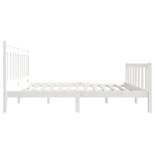 Sengeramme 140x190 cm massivt træ hvid