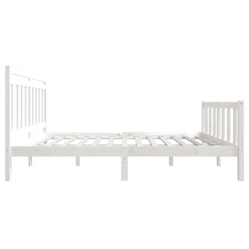 Sengeramme 120x200 cm massivt træ hvid