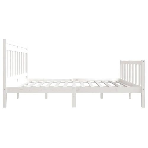 Sengeramme 140x200 cm massivt træ hvid