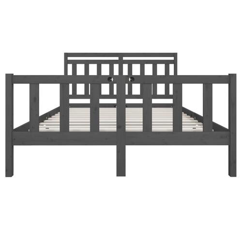 Sengeramme 150x200 cm King Size massivt træ grå