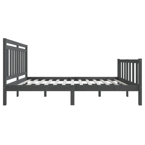 Sengeramme 150x200 cm King Size massivt træ grå