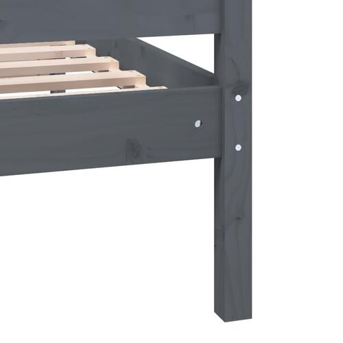 Sengeramme 150x200 cm King Size massivt træ grå