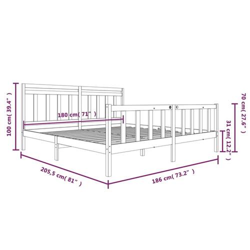 Sengeramme 180x200 cm Super King massivt træ