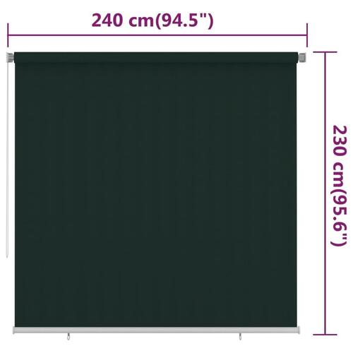 Udendørs rullegardin 240x230 cm HDPE mørkegrøn