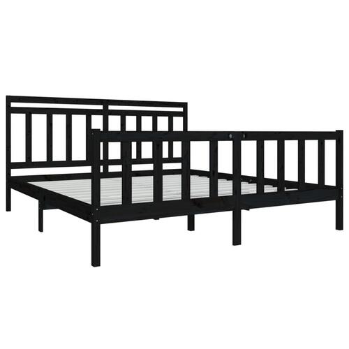 Sengeramme 180x200 cm Super King massivt træ sort