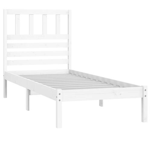 Sengeramme 90x200 cm massivt fyrretræ hvid