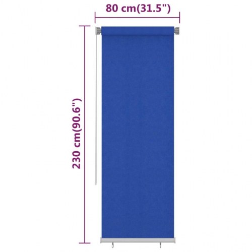 Udendørs rullegardin 80 × 230 cm i HDPE - blå