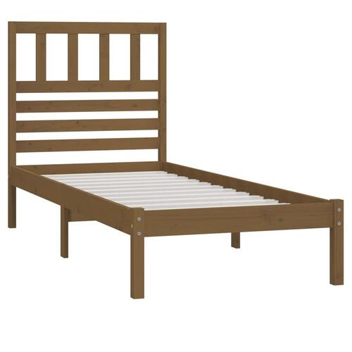 Sengeramme 100x200 cm massivt fyrretræ gyldenbrun