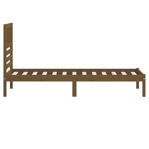 Sengeramme 100x200 cm massivt fyrretræ gyldenbrun