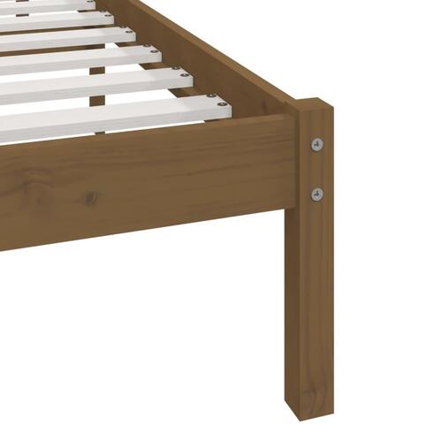 Sengeramme 100x200 cm massivt fyrretræ gyldenbrun