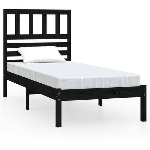 Sengeramme 100x200 cm massivt fyrretræ sort