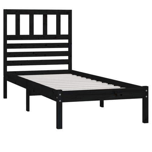 Sengeramme 100x200 cm massivt fyrretræ sort