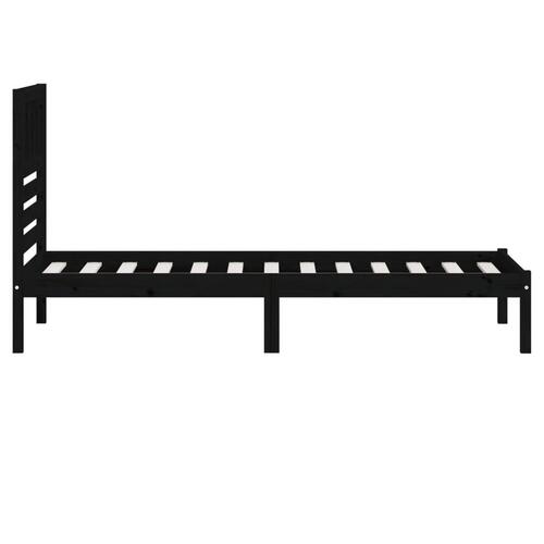 Sengeramme 100x200 cm massivt fyrretræ sort