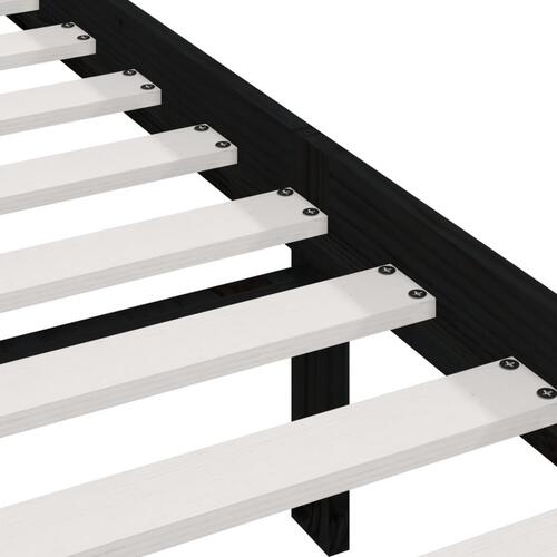 Sengeramme 100x200 cm massivt fyrretræ sort