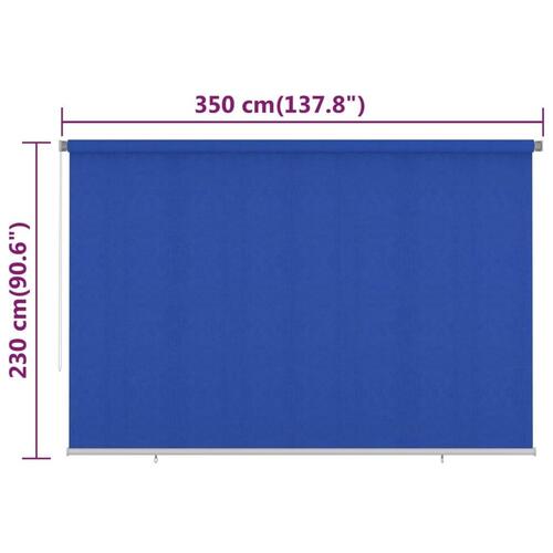 Udendørs rullegardin 350x230 cm HDPE blå