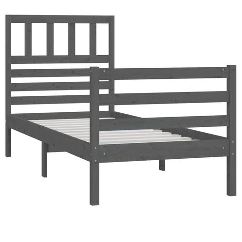 Sengeramme 90x200 cm massivt træ grå