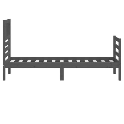 Sengeramme 90x200 cm massivt træ grå