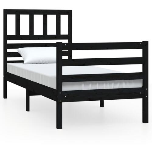 Sengeramme 90x200 cm massivt træ sort