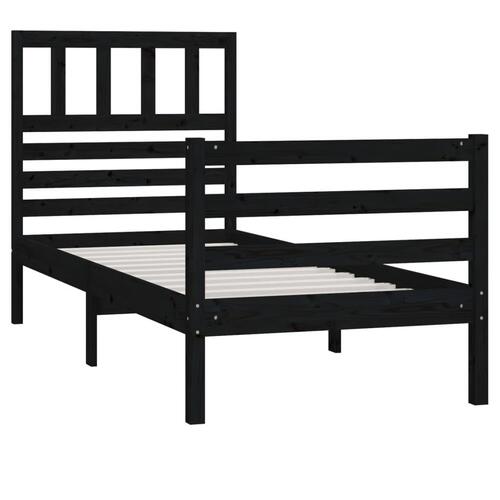 Sengeramme 90x200 cm massivt træ sort
