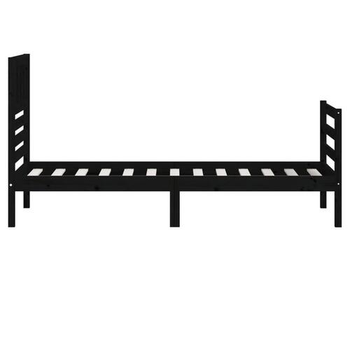 Sengeramme 90x200 cm massivt træ sort