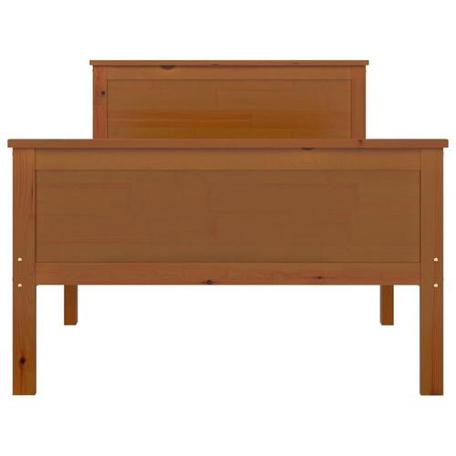 Sengeramme 100x200 cm massivt fyrretræ gyldenbrun