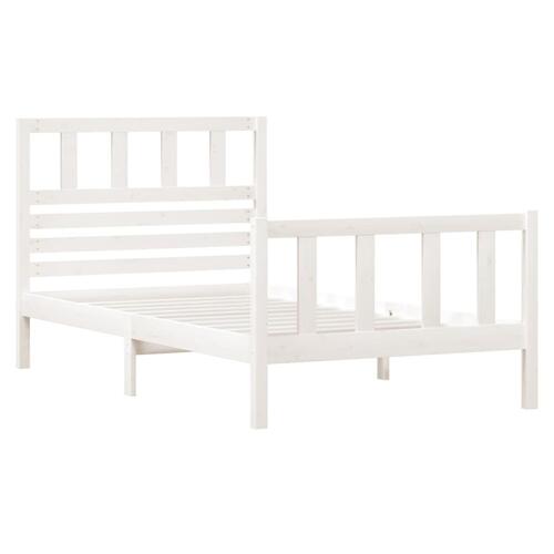 Sengeramme 90x190 cm Single massivt træ hvid