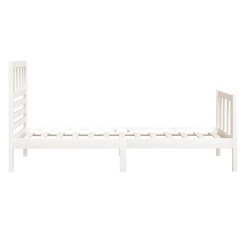 Sengeramme 90x190 cm Single massivt træ hvid